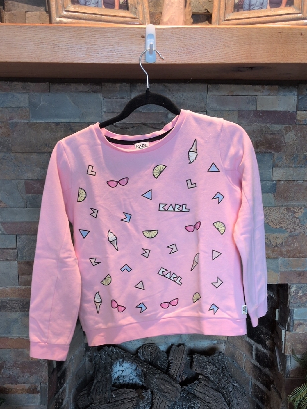 Karl Lagerfeld Pink Graphic Kids Sweatshirt